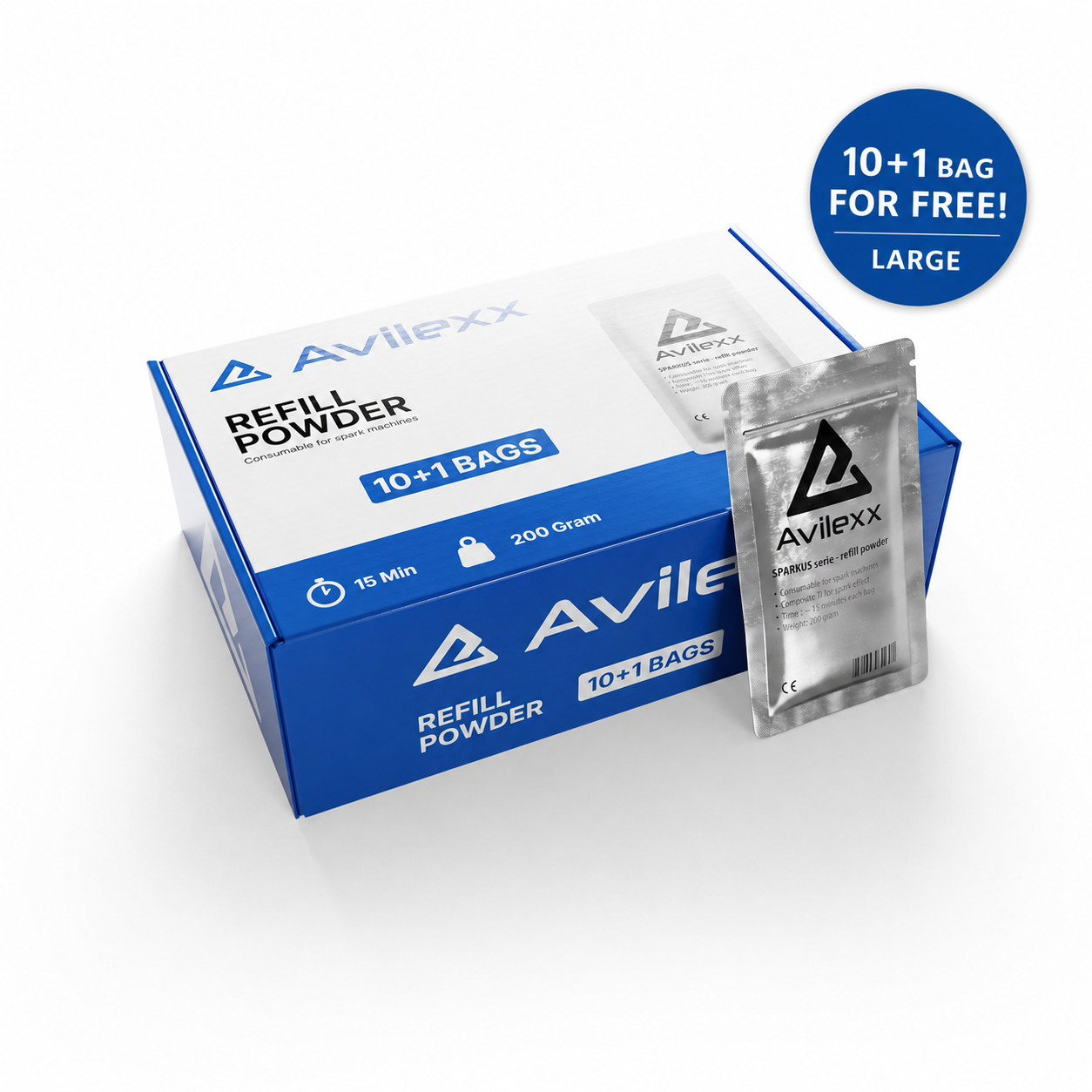 10+1-pack Navulling LARGE poeder spark machines (max. 6m)